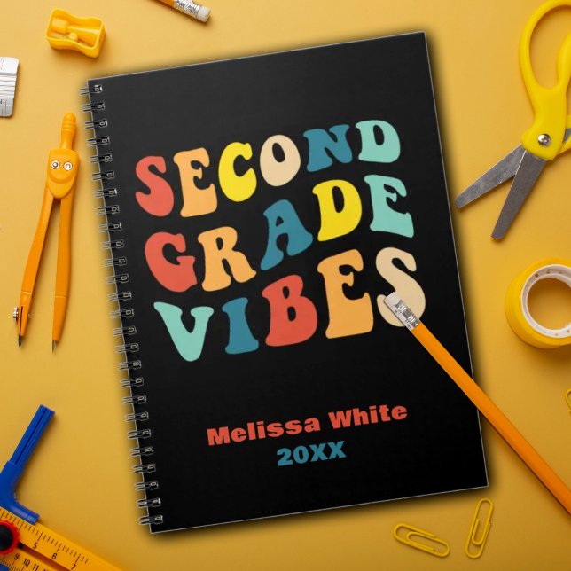 Second Grade vibes back to school retro  Notebook (Creator Uploaded)