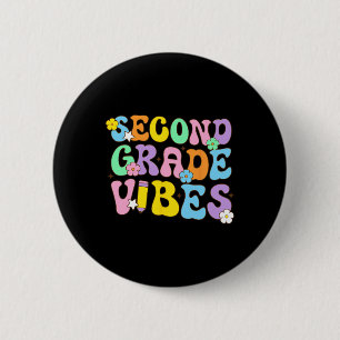 Second Grade Vibes Ck To School Retro 2nd Grade Te 6 Cm Round Badge