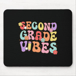 Second Grade Vibes Ck To School Retro 2nd Grade Te Mouse Mat