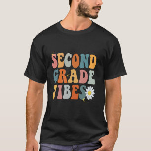 Second Grade Vibes Funny 2nd Grade Team Retro Back T-Shirt