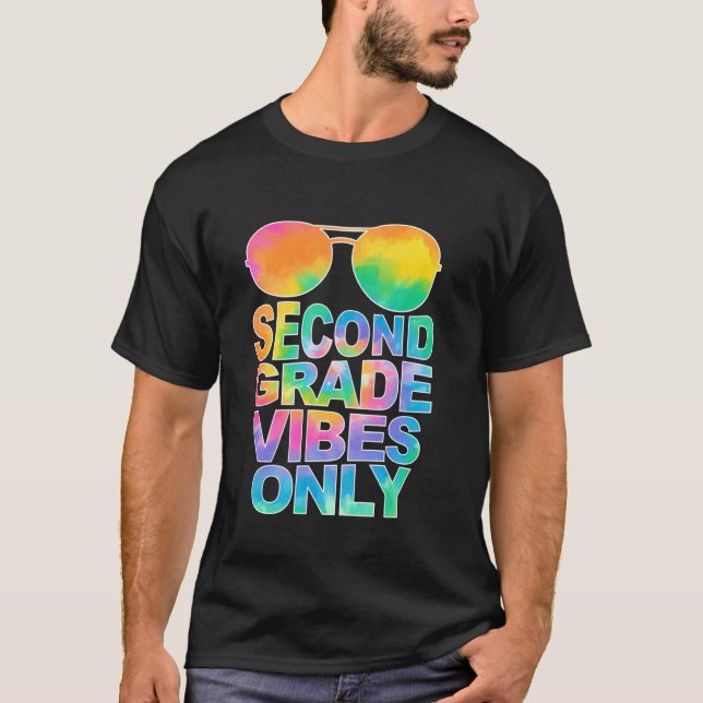 Second Grade Vibes Only Sunglasses Back To School  T-Shirt (Front)