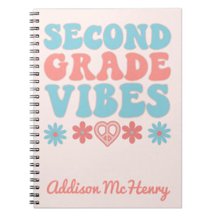 Second Grade Vibes - Retro Back To School Notebook