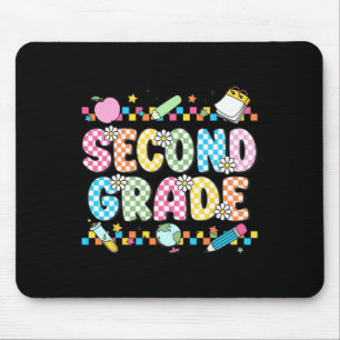 Second Grade Vibes Shirt 2nd Retro Back To School Mouse Mat