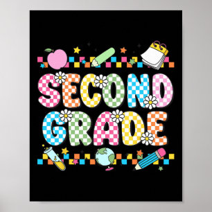 Second Grade Vibes Shirt 2nd Retro Back To School  Poster