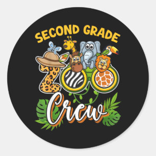 Second Grade Zoo Field Trip Squad Matching Classic Round Sticker