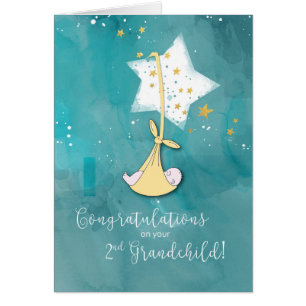 Second Grandchild Congratulations, Baby in Stars