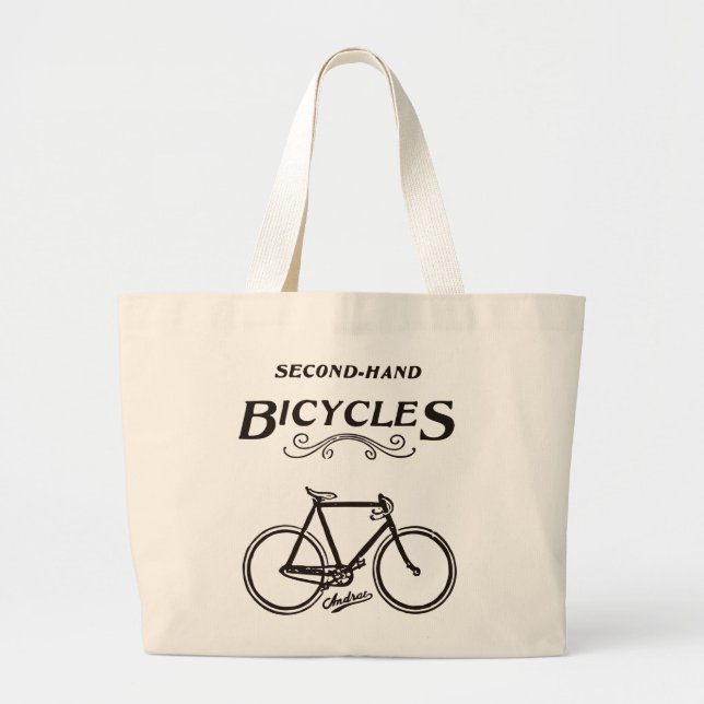 Second-Hand Bicycles Large Tote Bag (Front)