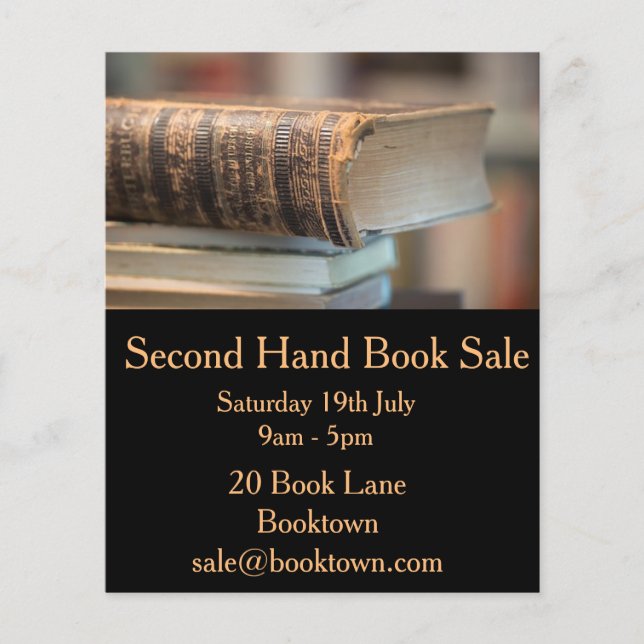 Second Hand vintage Book sale flyer (Front)
