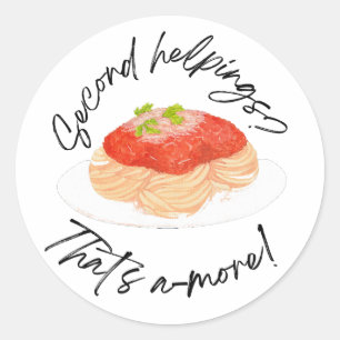 Second helpings classic round sticker