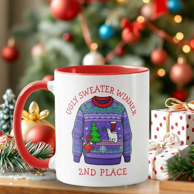 Second Place Ugly Sweater Winner Christmas Mug (Creator Uploaded)