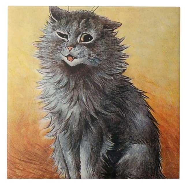 “Second Prize at the Cat Show” by Louis Wain Tile (Front)