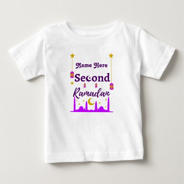 Second Ramadan | Custom Name Baby T-Shirt (Front)