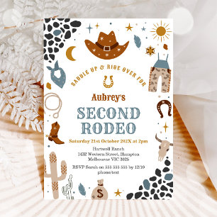 Second Rodeo Cowboy Western 2nd Birthday Invitation