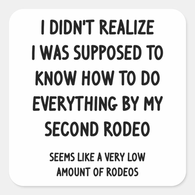 Second Rodeo Square Sticker (Front)
