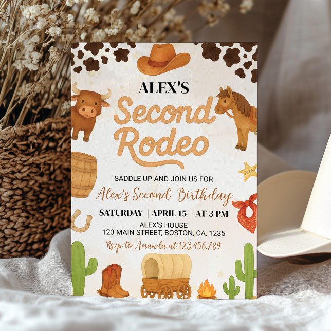 Second Rodeo Western Cowboy Birthday Invitation (Creator Uploaded)
