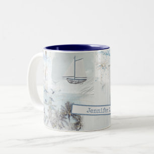 Second Seascape Collage Two-Tone Coffee Mug