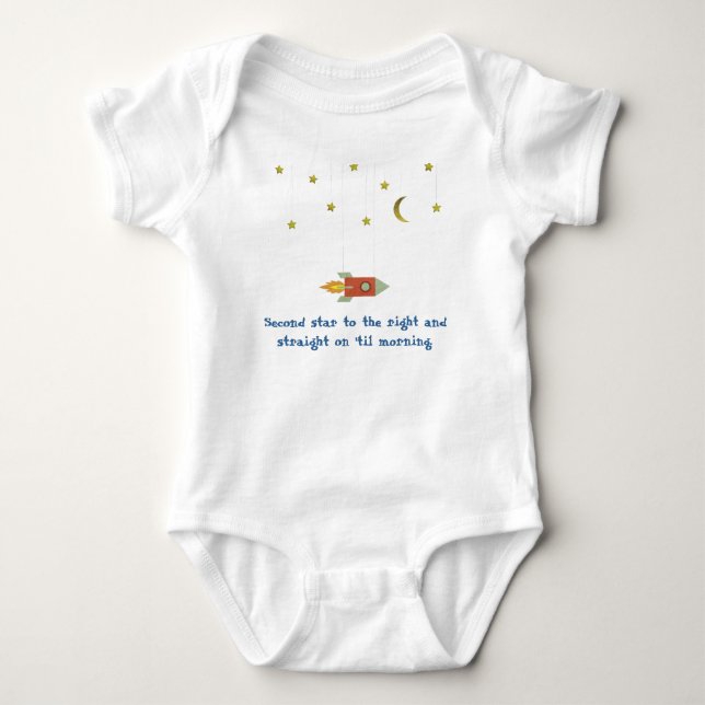 Second Star to the Right... Baby Bodysuit (Front)