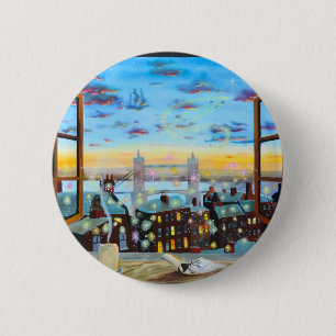 Second star to the right. Peter Pan inspired art 6 Cm Round Badge