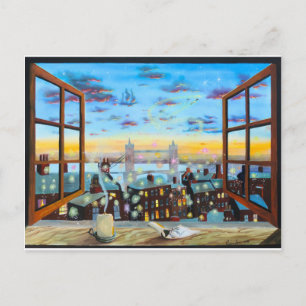 Second star to the right. Peter Pan inspired art Postcard