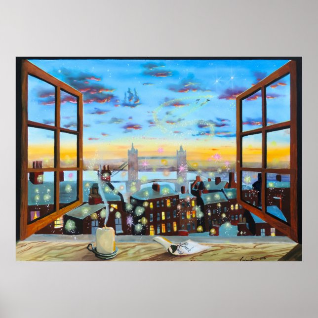 Second star to the right. Peter Pan inspired art Poster (Front)