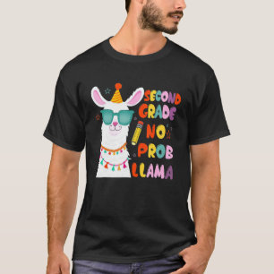 Second Team 2nd Grade Teacher No Prob Llama Back T T-Shirt