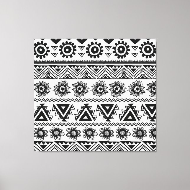 Second tribal ethnic, seamless pattern. canvas print (Front)