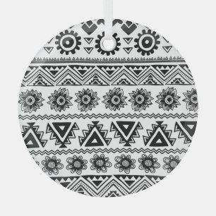 Second tribal ethnic, seamless pattern. glass tree decoration
