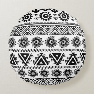 Second tribal ethnic, seamless pattern. round cushion