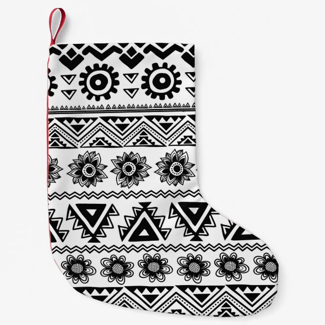 Second tribal ethnic, seamless pattern. small christmas stocking (Front)