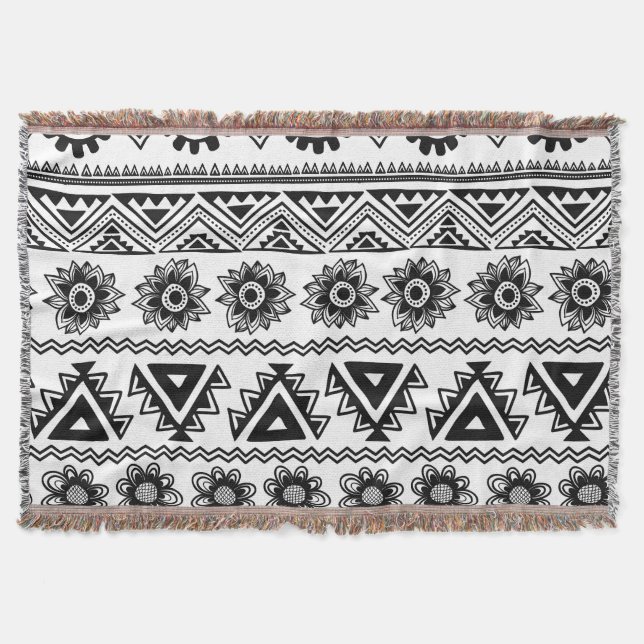 Second tribal ethnic, seamless pattern. throw blanket (Front)