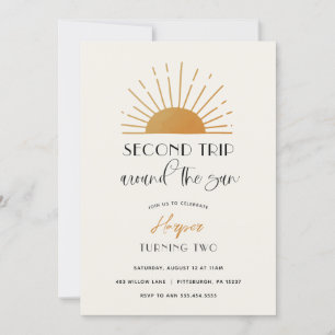 Second Trip Around the Sun Birthday Invitation