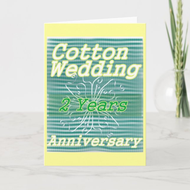 Second wedding anniversary ~ cotton card (Front)