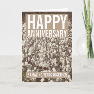 Second Wedding Anniversary Cotton Greeting Card