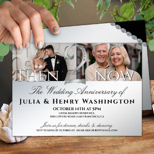 Second Wedding Anniversary Silver Then Now  Invitation
