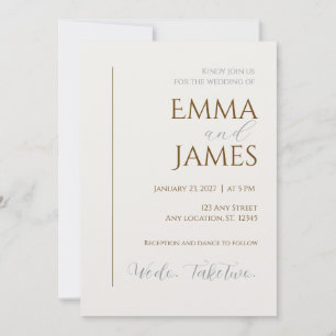 Second Wedding Invitation. Modern minimalist Invitation
