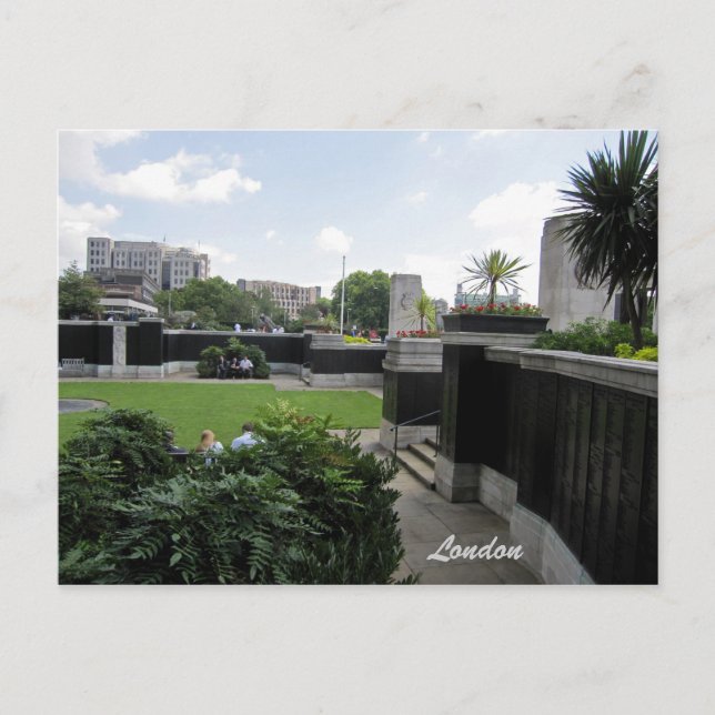 Second World War Memorial Sunken Garden postcard (Front)