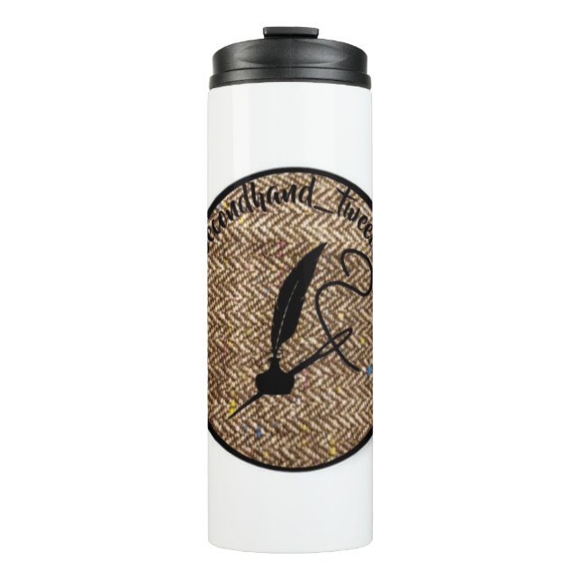 secondhand tweed logo thermal mug (Front)