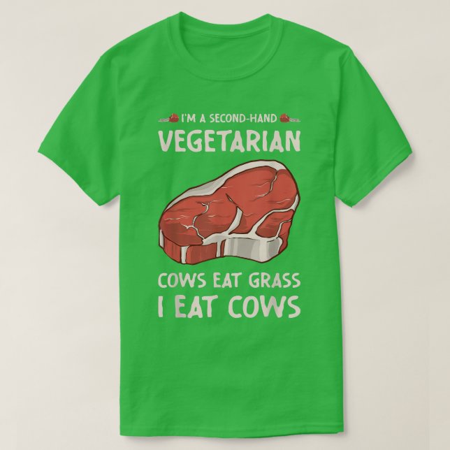 Secondhand Vegetarian Funny BBQ Grilling T-Shirt (Design Front)