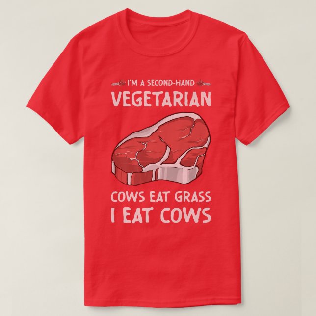 Secondhand Vegetarian Funny BBQ Grilling  T-Shirt (Design Front)