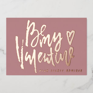 SECRET ADMIRER MODERN VALENTINES DAY BLUSH PINK FOIL HOLIDAY CARD