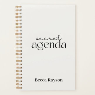 Secret Agenda Black and White Minimalistic planner