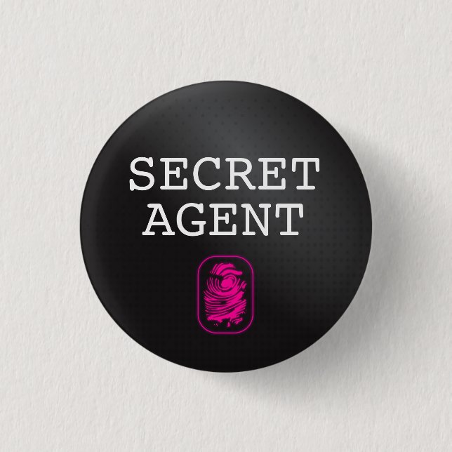 Secret Agent 3 Cm Round Badge (Front)