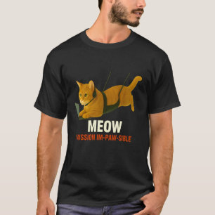Secret Agent Cat on Mission Funny Spy Parody Art T-Shirt