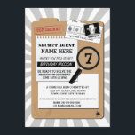 SECRET AGENT DETECTIVE CRIME SPY BIRTHDAY PARTY INVITATION<br><div class="desc">Fun Secret Agent Party invite. Perfect for any age Boy or Girl's Birthday party... 
SIMPLY CHANGE THE TEXT TO SUIT YOUR PARTY. Back print included.</div>