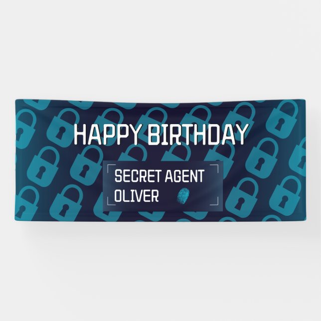 Secret agent Detective Spy Mystery Party Banner (Horizontal)