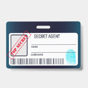 Secret agent Detective Spy Mystery Party ID Badge