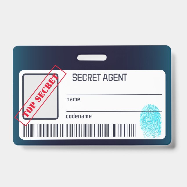 Secret agent Detective Spy Mystery Party ID Badge (Front)