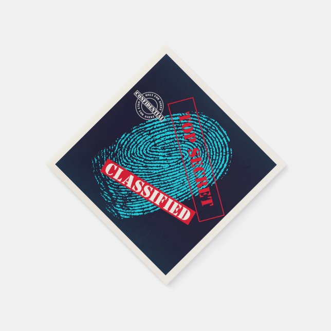 Secret agent Detective Spy Mystery Party Napkin (Corner)