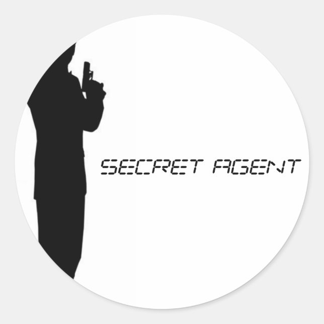 secret_agent_double-large, secret agent classic round sticker (Front)