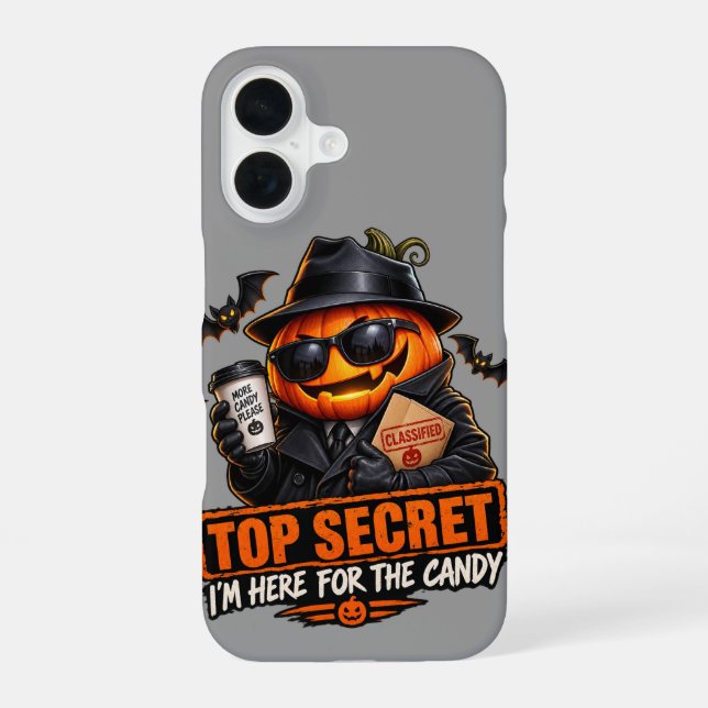 Secret Agent Pumpkin Halloween iPhone Case (Back)